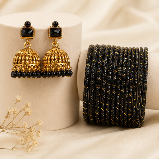 Royal Jhumka & Bangle combo set