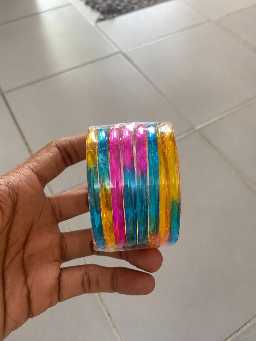 Rainbow Glow Glass Bangles