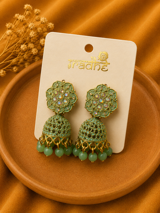 Crystal Bloom Jhumkas