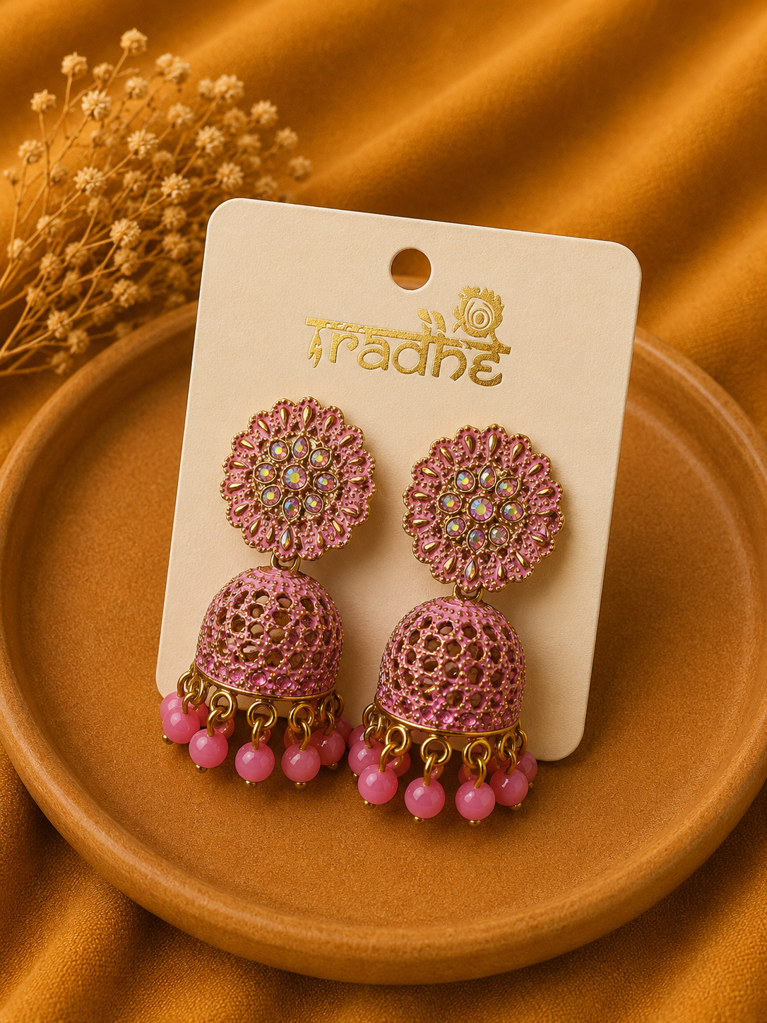 Crystal Bloom Jhumkas