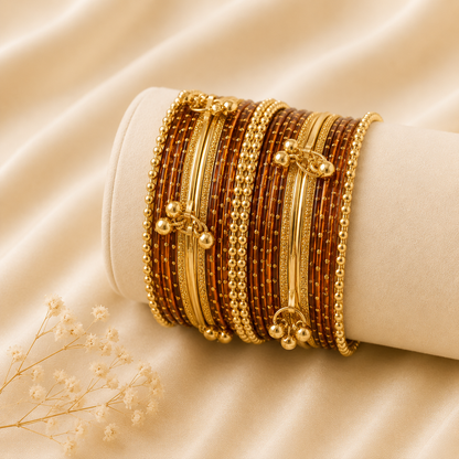 Royal Emerald Metal Bangles