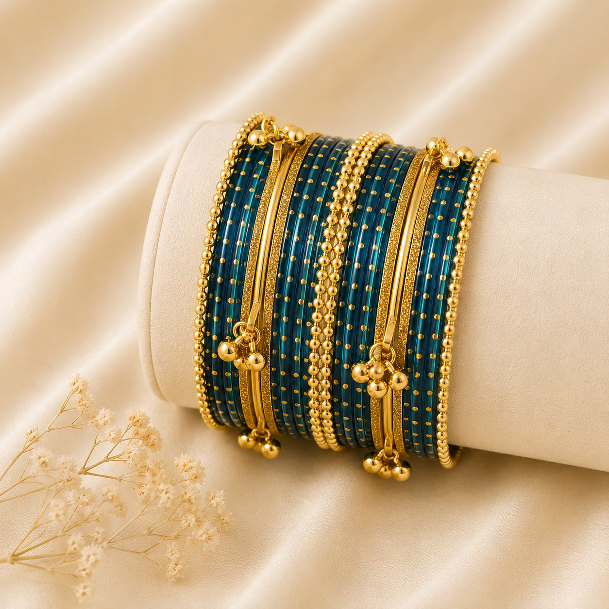 Royal Emerald Metal Bangles