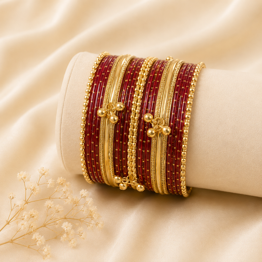 Royal Emerald Metal Bangles