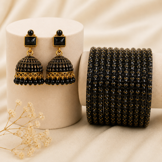 Jhumka & Bangle Combo Set
